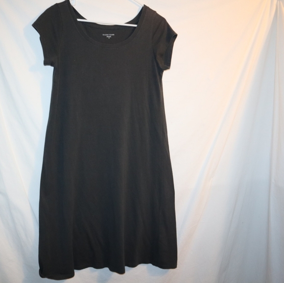 Eileen Fisher Cotton Blend Grey Black Dress - Picture 5 of 11